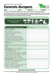 HRETDs pre-operational concrete dumper checklist